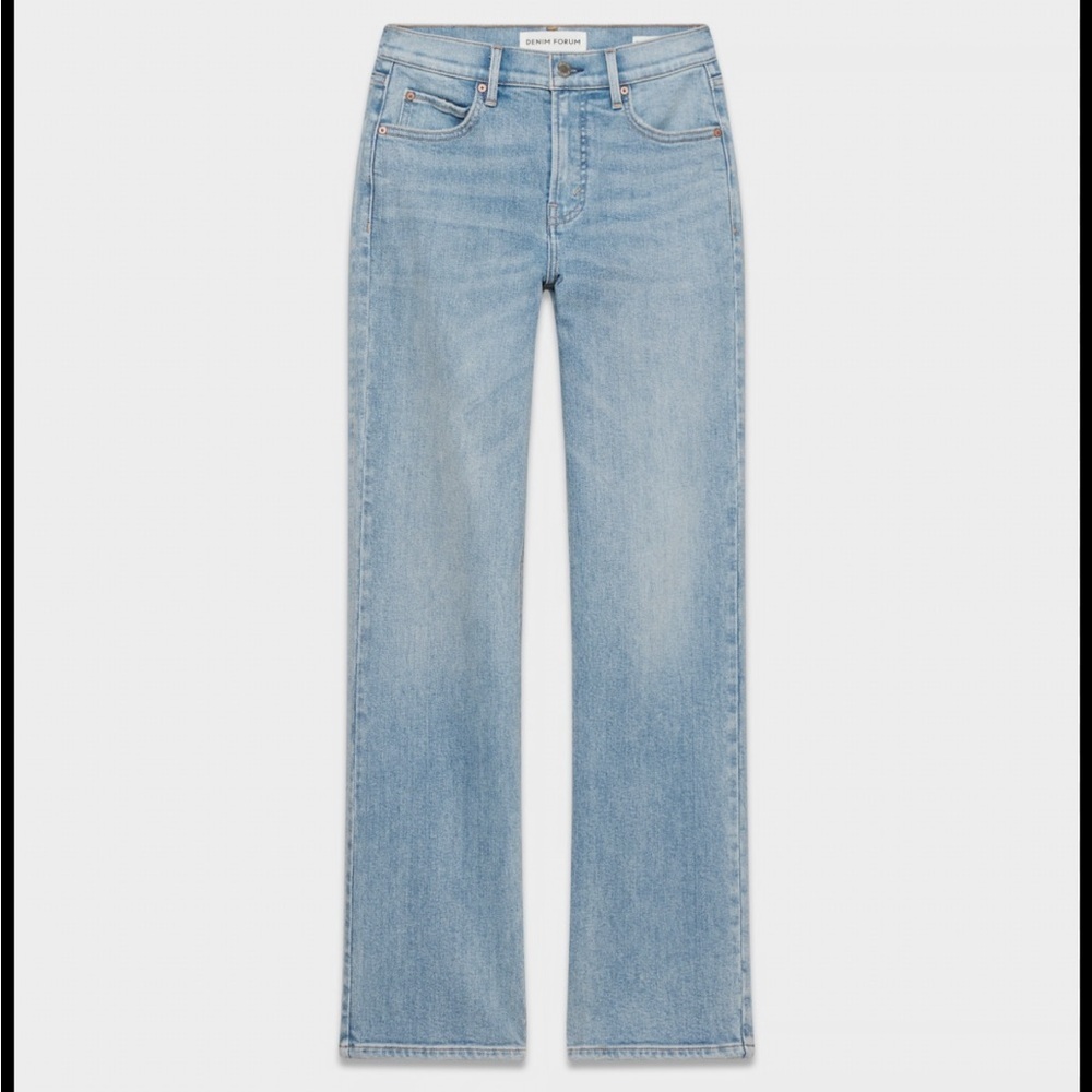 Denim Forum Sky Blue Straight Leg Jeans